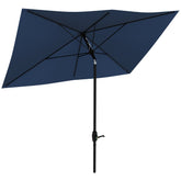 HAOYYE Rectangular Market Umbrella Outdoor Patio Table Umbrella with Crank and Tilt UV50+ Waterproof Shade for Backyard Garden Pool Deck
